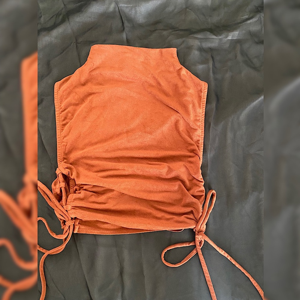 Windsor Camel highneck crop top
